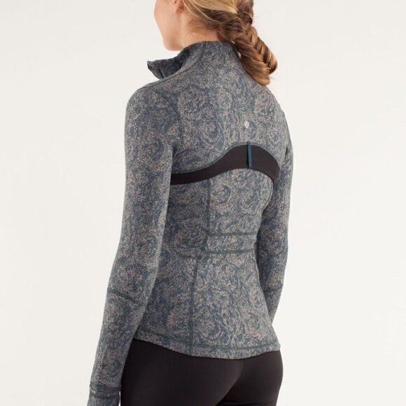 Lululemon Define Jacket Brushed Alberta Lake Teal Rose Herringbone Sz 2 - Picture 3 of 12